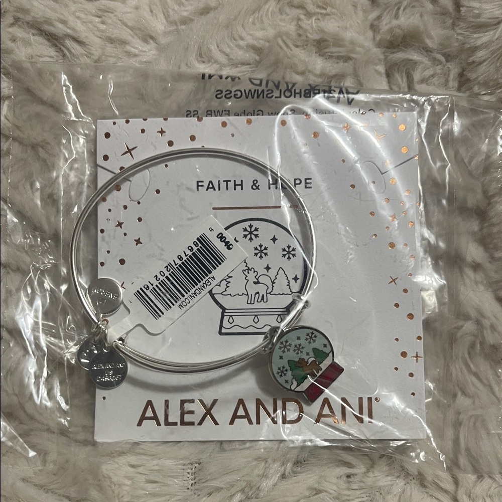 Alex and Ani Silver Bangle with Festive Charm